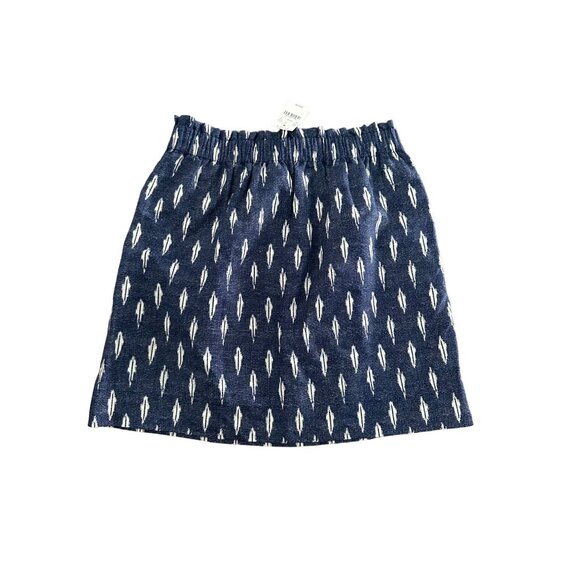 J CREW Blue White Patterned Skirt Size 2 NEW - Picture 2 of 6